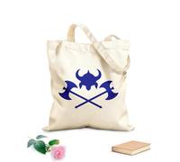 AILOONG Borsa della spesa in tela di cotone Elmo Asce Armi Vichinghe Guerrieri Barbari Tessuto spesso 340g/m² Utilizzabile come borsa regalo