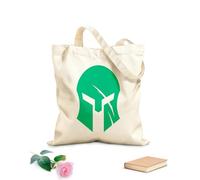 AILOONG Borsa della spesa in tela di cotone Elmo da guerriero spartano antico Tessuto spesso 340g/m² Utilizzabile come borsa regalo