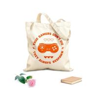 AILOONG Borsa della spesa in tela di cotone Gioco di parole VERO gioco Non morire, rigenerano sempre Tessuto spesso 340g/m² Utilizzabile come borsa regalo