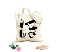 AILOONG Borsa della spesa in tela di cotone Graffiti per adolescenti, skateboard, musica, cultura di strada Tessuto spesso 12 once Utilizzabile come borsa regalo 25x30cm Piccola