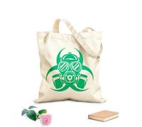 AILOONG Borsa della spesa in tela di cotone Maschera antigas militare per gioco di guerra Tessuto spesso 340g/m² Utilizzabile come borsa regalo