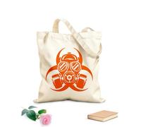 AILOONG Borsa della spesa in tela di cotone Maschera antigas militare per gioco di guerra Tessuto spesso 340g/m² Utilizzabile come borsa regalo