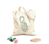 AILOONG Borsa della spesa in tela di cotone Ornamento Note musicali Spartiti Melodia Tessuto spesso 340g/m² Utilizzabile come borsa regalo