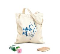 AILOONG Borsa della spesa in tela di cotone Salone di bellezza, studio di unghie, manicure e moda Tessuto spesso 340g/m² Utilizzabile come borsa regalo