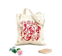 AILOONG Borsa della spesa in tela di cotone Silhouette di sirena fantasy da fiaba, stile mare, principessa Tessuto spesso 340g/m² Utilizzabile come borsa regalo