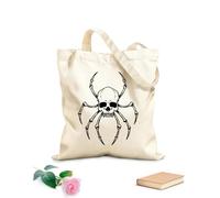 AILOONG Borsa della spesa in tela di cotone Teschio Ragnatela Stile Gotico Horror Tessuto spesso 12 once Utilizzabile come borsa regalo 31x36cm Media