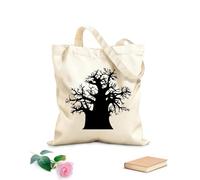 AILOONG Borsa della spesa riutilizzabile Baobab Tree Africa Naturale Tessuto spesso 12 once Scritta personalizzabile 35x40cm Grande