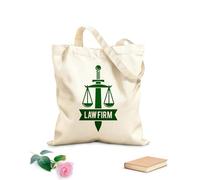 AILOONG Borsa della spesa riutilizzabile bilancia giustizia spada studio legale ufficio tribunale Tessuto spesso 340g/m² Scritta personalizzabile