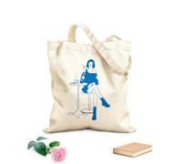 AILOONG Borsa della spesa riutilizzabile Caffè e sigaretta della bellezza parigina Tessuto spesso 340g/m² Scritta personalizzabile