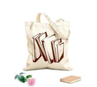 AILOONG Borsa della spesa riutilizzabile casa libri ufficio della conoscenza Tessuto spesso 340g/m² Scritta personalizzabile