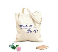 AILOONG Borsa della spesa riutilizzabile citazioni motivazionali parole desideralo sogna fallo lettere ispiratrici in Tessuto spesso 340g/m² Scritta personalizzabile