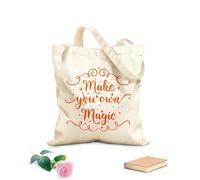 AILOONG Borsa della spesa riutilizzabile Crea le tue frasi magiche e ispiratrici Tessuto spesso 340g/m² Scritta personalizzabile