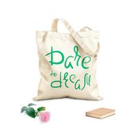 AILOONG Borsa della spesa riutilizzabile Frase ispiratrice: osa sognare casa Tessuto spesso 340g/m² Scritta personalizzabile