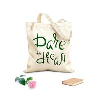 AILOONG Borsa della spesa riutilizzabile Frase ispiratrice: osa sognare casa Tessuto spesso 340g/m² Scritta personalizzabile