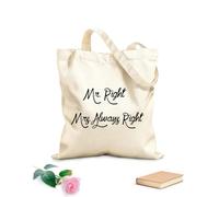 AILOONG Borsa della spesa riutilizzabile Frase sempre giusta per gli sposi novelli Tessuto spesso 12 once Scritta personalizzabile 35x40cm Grande