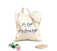 AILOONG Borsa della spesa riutilizzabile Frase sempre giusta per gli sposi novelli Tessuto spesso 340g/m² Scritta personalizzabile