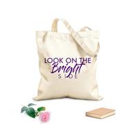AILOONG Borsa della spesa riutilizzabile Guarda il lato positivo - Parole di ispirazione Tessuto spesso 340g/m² Scritta personalizzabile