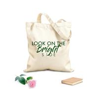 AILOONG Borsa della spesa riutilizzabile Guarda il lato positivo - Parole di ispirazione Tessuto spesso 340g/m² Scritta personalizzabile