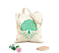 AILOONG Borsa della spesa riutilizzabile Le radici degli alberi della foresta lasciano la casa Tessuto spesso 340g/m² Scritta personalizzabile