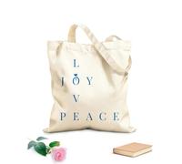 AILOONG Borsa della spesa riutilizzabile Lettering Amore Pace Gioia Hippy Tessuto spesso 340g/m² Scritta personalizzabile
