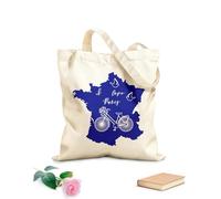 AILOONG Borsa della spesa riutilizzabile Lettering I Love Paris Mappa Bicicletta Dove Romance Tessuto spesso 340g/m² Scritta personalizzabile