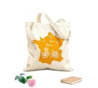 AILOONG Borsa della spesa riutilizzabile Lettering I Love Paris Mappa Bicicletta Dove Romance Tessuto spesso 340g/m² Scritta personalizzabile