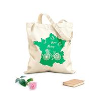 AILOONG Borsa della spesa riutilizzabile Lettering I Love Paris Mappa Bicicletta Dove Romance Tessuto spesso 340g/m² Scritta personalizzabile