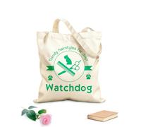 AILOONG Borsa della spesa riutilizzabile Logo del salone di bellezza per animali domestici e toelettatura di cani Tessuto spesso 340g/m² Scritta personalizzabile