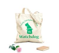 AILOONG Borsa della spesa riutilizzabile logo del salone di parrucchiere per animali domestici, cani e gatti, toelettatura Tessuto spesso 340g/m² Scritta personalizzabile