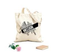 AILOONG Borsa della spesa riutilizzabile Missione Azienda Team Leadership Ufficio Parole Tessuto spesso 12 once Scritta personalizzabile 35x40cm Grande