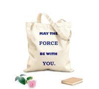 AILOONG Borsa della spesa riutilizzabile motivazione che la forza sia con te lettere ispiratrici Tessuto spesso 340g/m² Scritta personalizzabile
