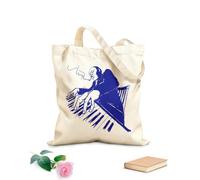 AILOONG Borsa della spesa riutilizzabile musicista africano ama suonare il pianoforte jazz blues Tessuto spesso 340g/m² Scritta personalizzabile