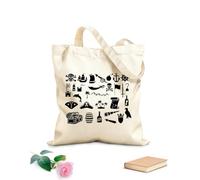 AILOONG Borsa della spesa riutilizzabile Nave pirata Vedi tesoro marino oceano Ancora Tessuto spesso 12 once Scritta personalizzabile 35x40cm Grande