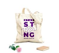 AILOONG Borsa della spesa riutilizzabile Non mollare mai, resta forte, parole motivazionali Tessuto spesso 340g/m² Scritta personalizzabile