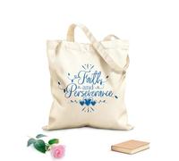 AILOONG Borsa della spesa riutilizzabile Parole di fede e perseveranza scritte nella stanza dell'uomo Tessuto spesso 340g/m² Scritta personalizzabile