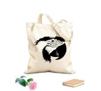 AILOONG Borsa della spesa riutilizzabile Parrot Head Bird Zoo Natural Nursery Tessuto spesso 12 once Scritta personalizzabile 31x36cm Media