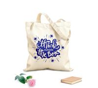 AILOONG Borsa della spesa riutilizzabile pensare fuori dagli schemi, frase di idee ispiratrici Tessuto spesso 340g/m² Scritta personalizzabile