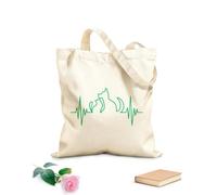 AILOONG Borsa della spesa riutilizzabile Pulse Pets Lovers Home Animal's Cafe Toelettatura Veterinaria Tessuto spesso 340g/m² Scritta personalizzabile