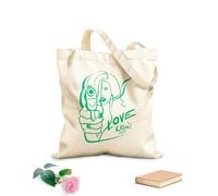 AILOONG Borsa della spesa riutilizzabile Ragazza assassina con la pistola frase amore uccidi sigaretta Tessuto spesso 340g/m² Scritta personalizzabile