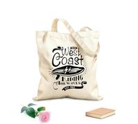 AILOONG Borsa della spesa riutilizzabile Serf Serfing West Coast Cavalcando le onde dell'oceano Tessuto spesso 12 once Scritta personalizzabile 35x40cm Grande