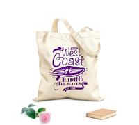 AILOONG Borsa della spesa riutilizzabile Serf Serfing West Coast Cavalcando le onde dell'oceano Tessuto spesso 340g/m² Scritta personalizzabile