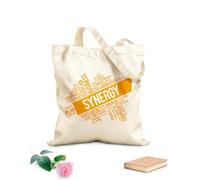 AILOONG Borsa della spesa riutilizzabile sinergia collaborazione business ufficio spazio parole Tessuto spesso 340g/m² Scritta personalizzabile