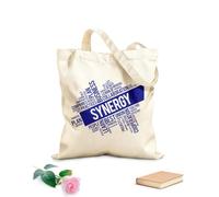 AILOONG Borsa della spesa riutilizzabile sinergia collaborazione business ufficio spazio parole Tessuto spesso 340g/m² Scritta personalizzabile
