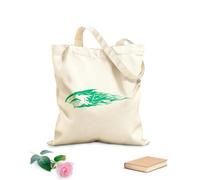 AILOONG Borsa della spesa riutilizzabile Squalo pericoloso oceano marino tribale Tessuto spesso 340g/m² Scritta personalizzabile