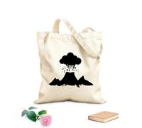 AILOONG Borsa della spesa riutilizzabile Tessuto spesso 12 once Eruzione vulcanica naturale Montagna Vulcano Pericoloso Scritta personalizzabile 35x40cm Grande