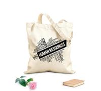 AILOONG Borsa della spesa riutilizzabile Tessuto spesso 12 once Idea per il dipartimento delle risorse umane dell'agenzia Scritta personalizzabile 25x30cm Piccola