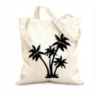 AILOONG Borsa della spesa riutilizzabile Tessuto spesso 12 once Palm Tree Beach Sea Style Isola Naturale Scritta personalizzabile 25x30cm Piccola