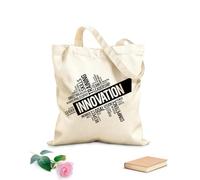 AILOONG Borsa della spesa riutilizzabile Tessuto spesso 12 once parole ispiratrici per il successo del team di innovazione in ufficio Scritta personalizzabile 35x40cm Grande