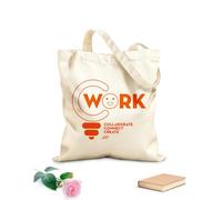 AILOONG Borsa della spesa riutilizzabile Tessuto spesso 340g/m² collaborare creare connettere lavorare ufficio stile Scritta personalizzabile