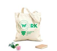 AILOONG Borsa della spesa riutilizzabile Tessuto spesso 340g/m² collaborare creare connettere lavorare ufficio stile Scritta personalizzabile
